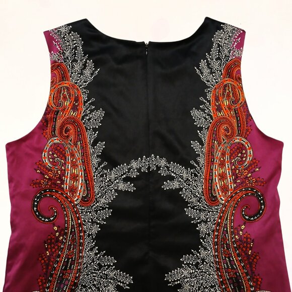 Dana Buchman Women Paisley Floral Print Lined Sleeveless Slit Midi Dress Size 14 - Picture 5 of 12